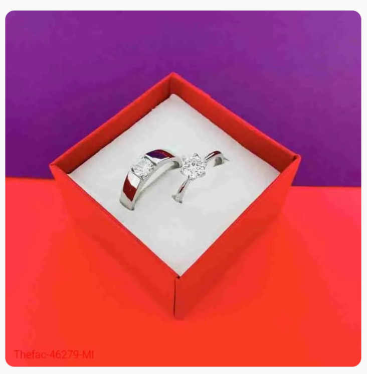 Charm Couple's Ring Set - Silver Plated | 2 Pcs Easy Wear Design