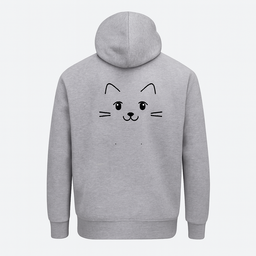 New Summer Collection Full Grey Hoodie Cute Cat Printed