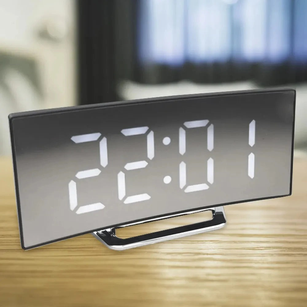 Electronic Alarm Clock Noiseless Design Digital LED Large Display