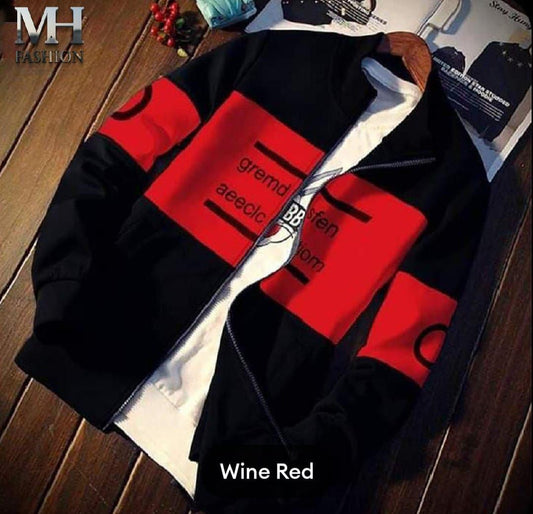 Men's Fleece Printed Fleece Zipper Jacket