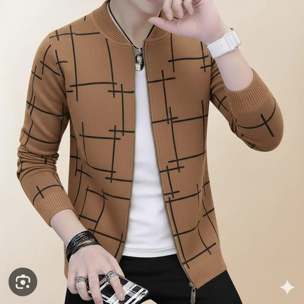 Stylish Men's Fleece Jacket - Graphic Sublimation