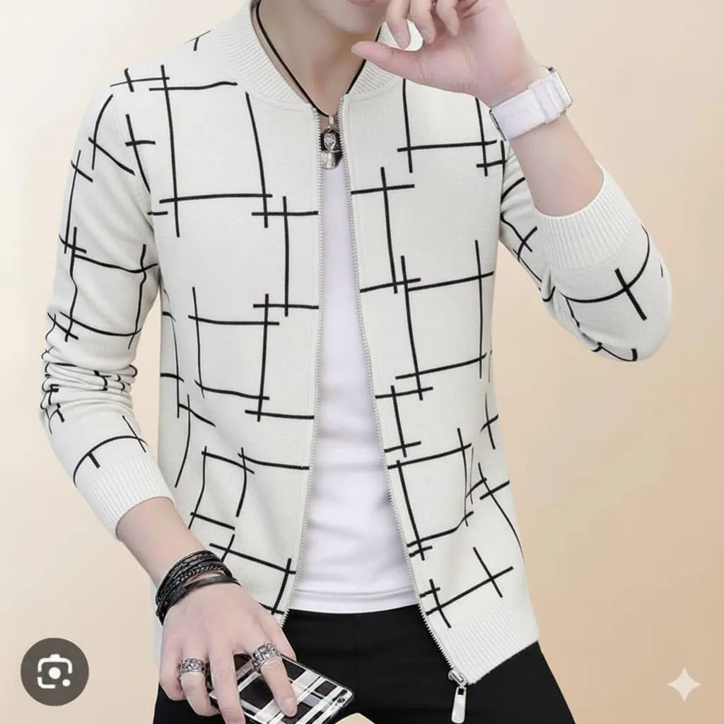 Stylish Men's Fleece Jacket - Graphic Sublimation