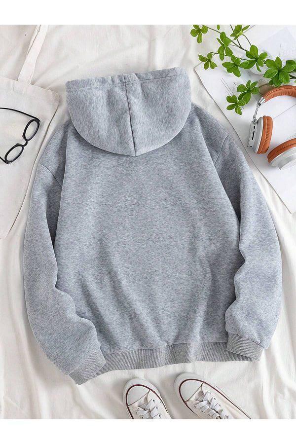Men's Grey Fleece Hoodie - Stylish Comfort in Plain Design