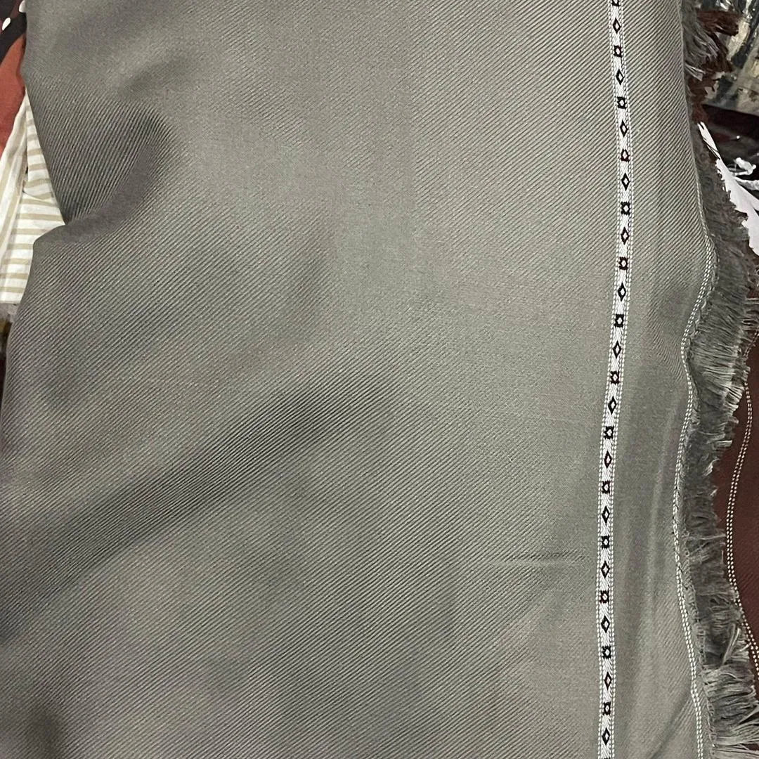 Luxurious 1 Pc Men's Plain Soft Wool Shawl in Grey Color