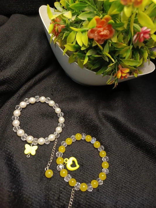 Beaded Charm Bracelets – Butterfly & Heart