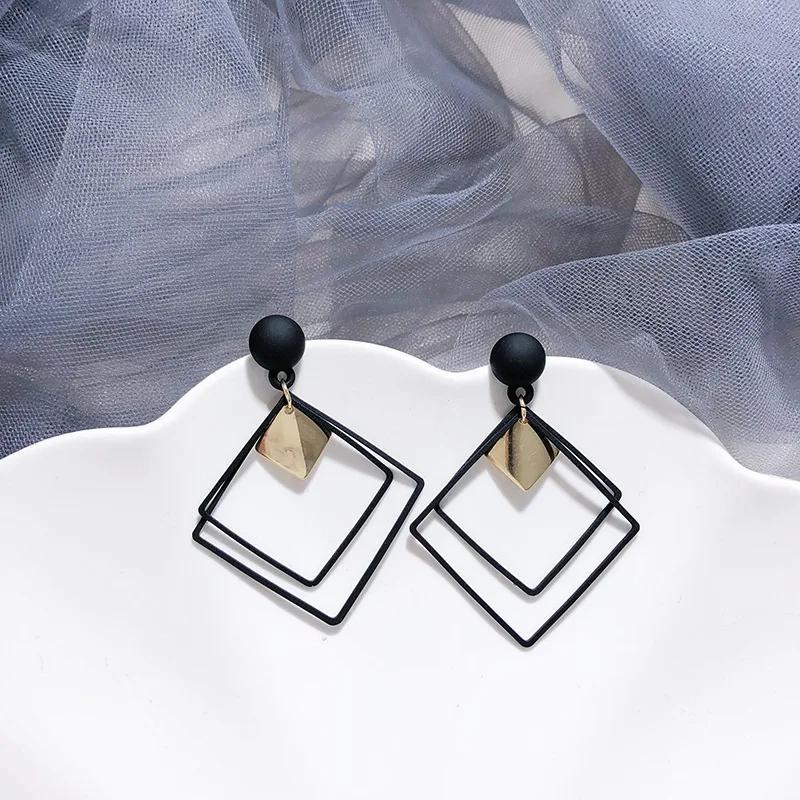 Pair Of Acrylic Plated Modern Design Earrings