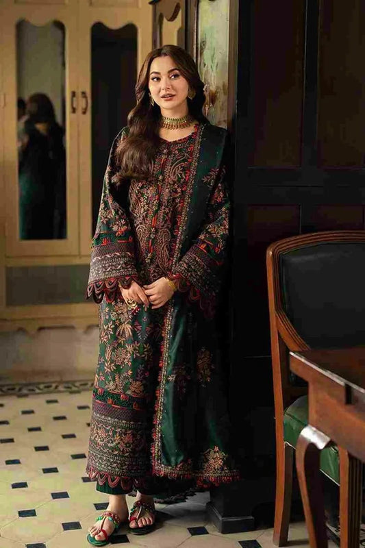 3 Pcs Women's Unstitched Embroidered Suit