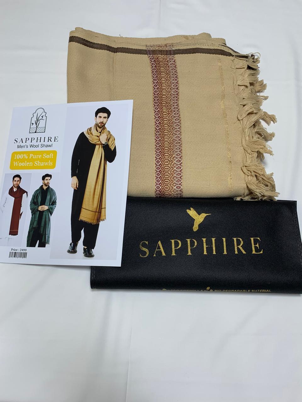 1 Pc Men's Wool Plain Shawl