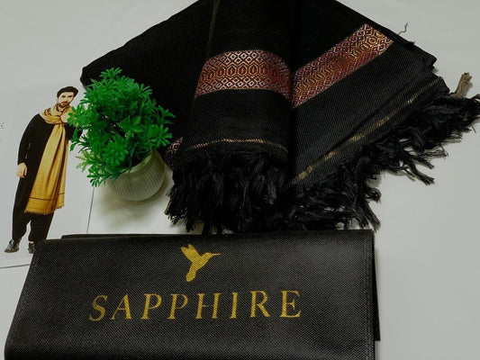 1 Pc Men's Wool Plain Shawl