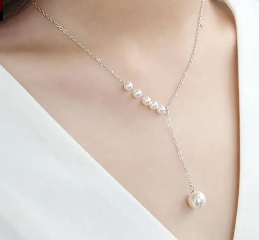 Pearl Y Necklace