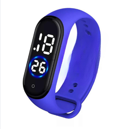 Latest M4 LED Watch Digital Sports Bracelet for Boys & Girls – Waterproof Touch Display – Random Band Color (Without Box