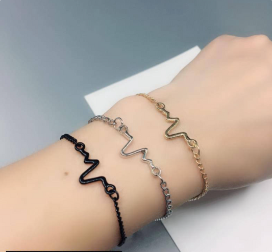1 Pc Uni-Sex Heart Beat Bracelet