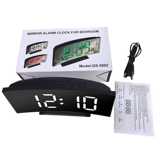 Electronic Alarm Clock Noiseless Design Digital LED Large Display